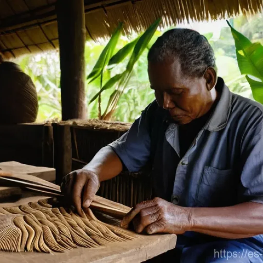 솔로몬 제도 예술가 및 음악가 - **Prompt 1: Marovo Wood Carver Crafting a Nguzu Nguzu**
    A highly detailed, realistic image of a ...