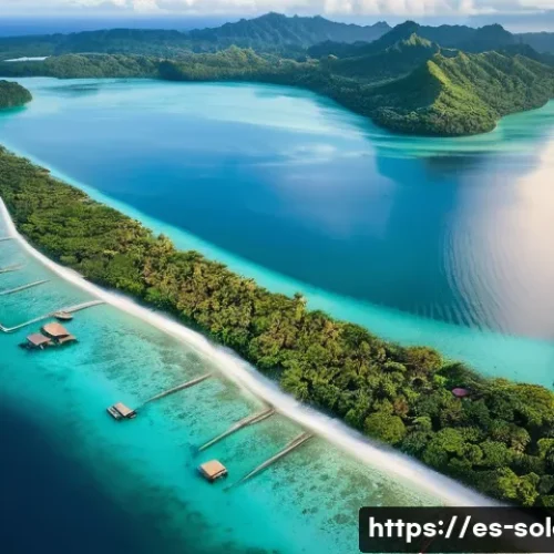 솔로몬 제도 주요 사건 - **Prompt: "A serene aerial view of a vibrant Solomon Islands coastal village at sunrise. The village...