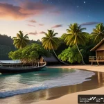 솔로몬 제도 숙박 옵션 - A charming traditional seaside cabin in the Solomon Islands, made from local wood and palm leaves, n...