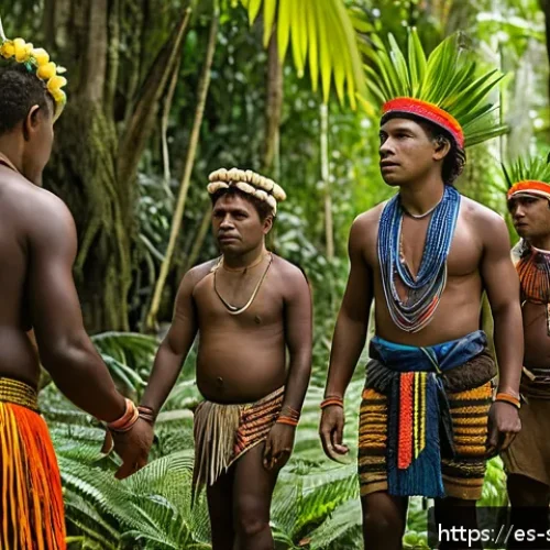 솔로몬 제도 주요 민족 - A vibrant traditional initiation ceremony in the Solomon Islands, featuring young people wearing col...